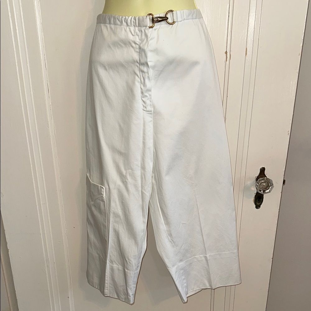 Vintage 70s Haymaker White Wide-Leg Capri Pants